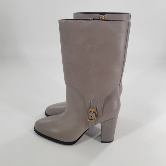 Franco Sarto Wyatt Mid Calf Leather Boot Gray New Size 9.5 - Picture 2 of 10